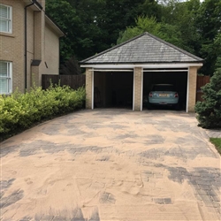 We have to ensure that weather conditions are dry before sand is applied to driveway
